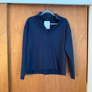 NWT Women’s L V Neck Cropped Long Sleeve Hoodie: Basics Casual Loose Pullover